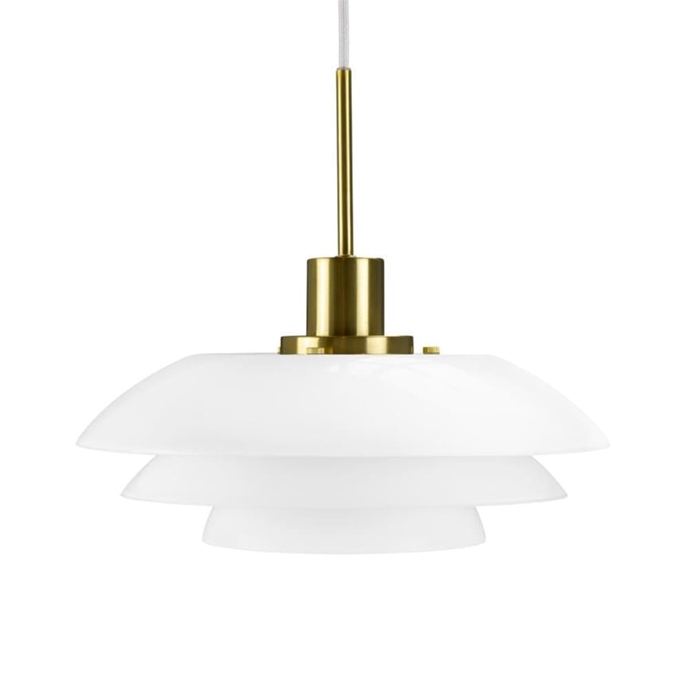 Dyberg Larsen Pendelleuchte aus Glas und Messing h 15 cm d 31 cm, schwarz style modern Gold Glas