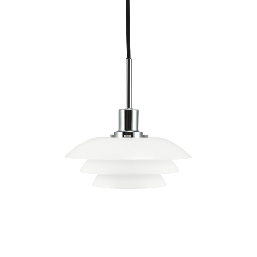 Dyberg Larsen Pendelleuchte aus Chrom Glas h 9 cm d 20 cm, weiß style modern Grau Glas