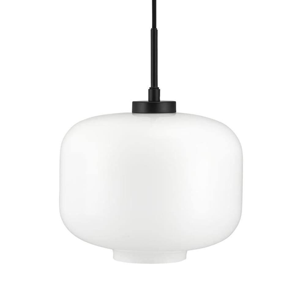 Pendelleuchte aus Glas und Metall h 20 cm d 25 cm, schwarz -