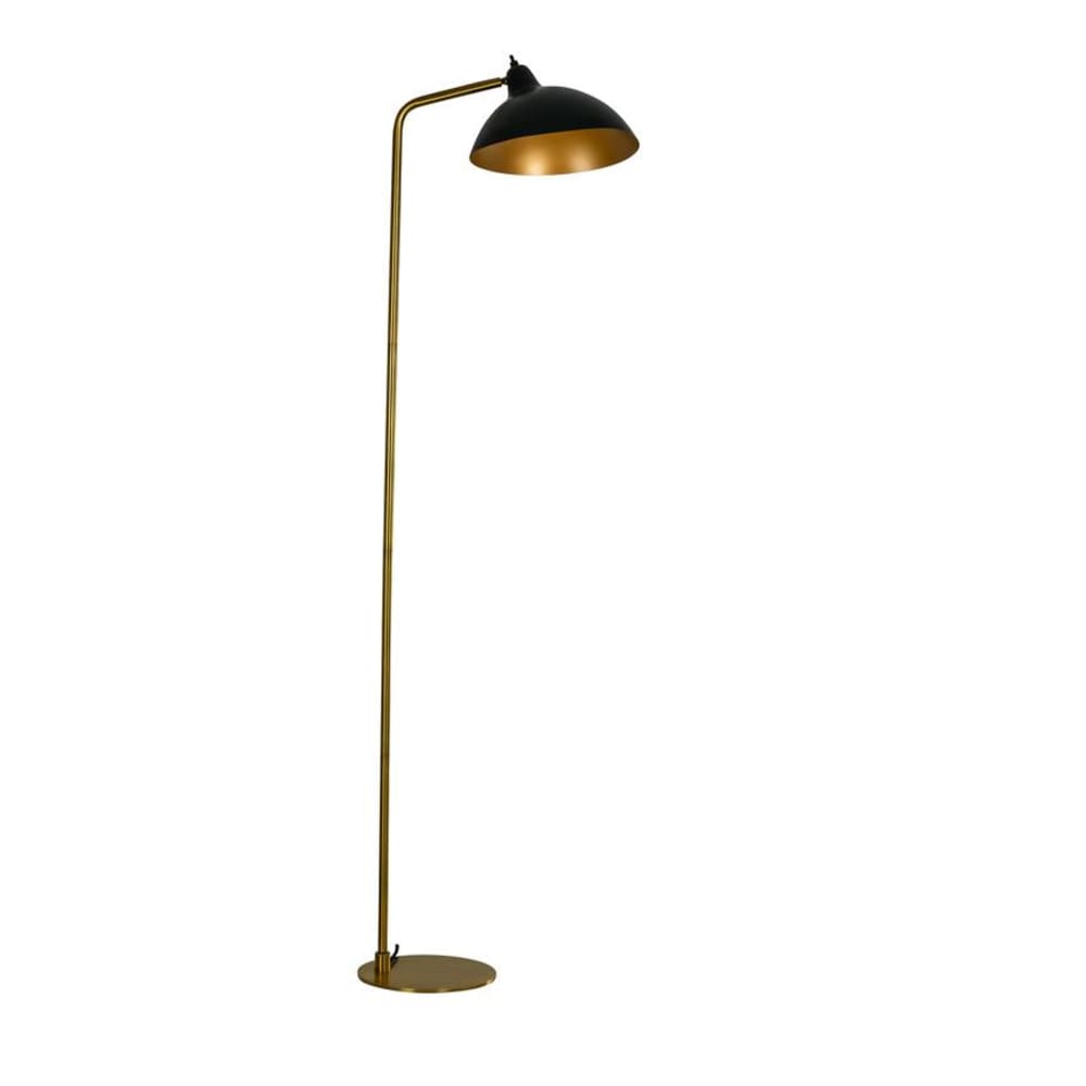 Stehleuchte aus Metall und Messing h 145 cm d 25,6 cm,