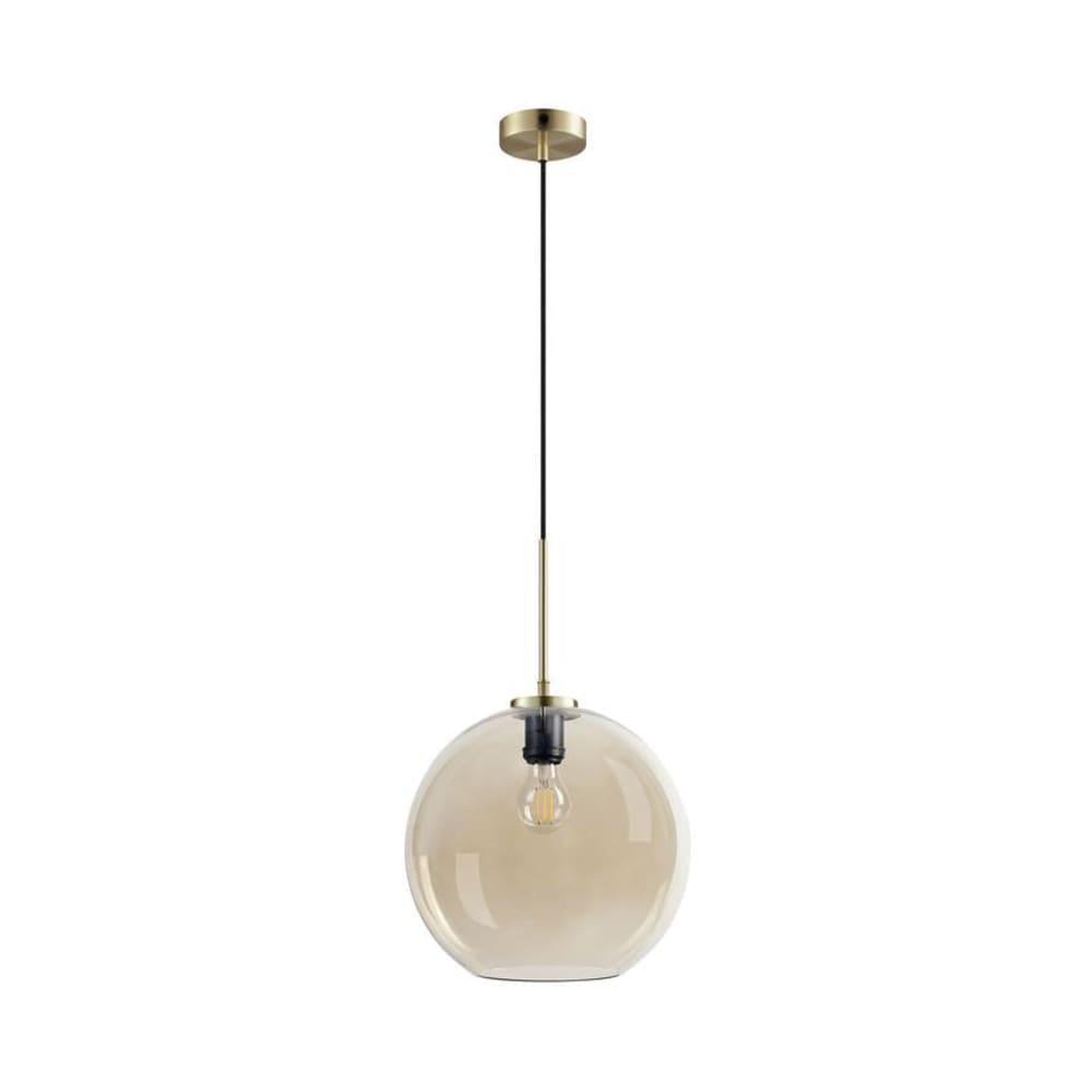 Suspension en verre ambre et laiton d30 - Maisons du Monde