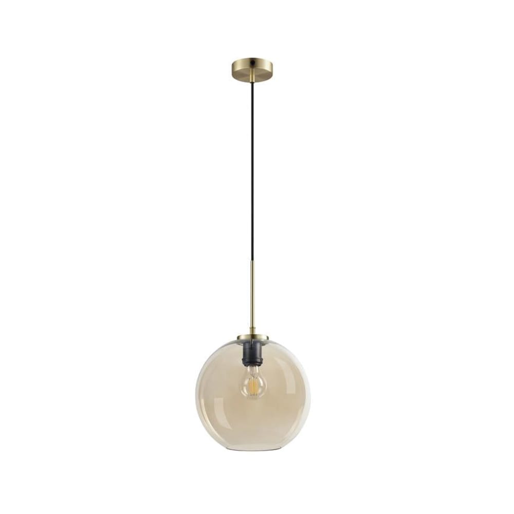 Suspension en verre ambre et laiton d25 - Maisons du Monde