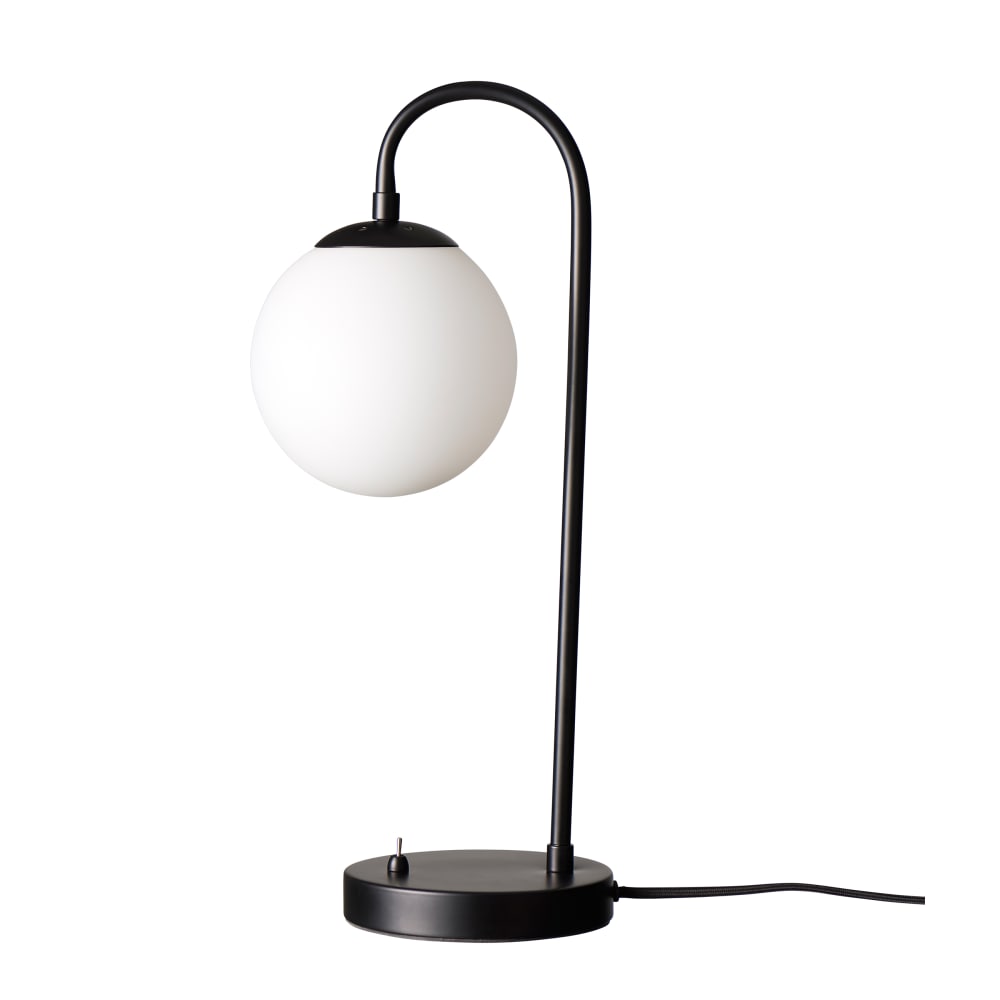 Lampe à poser en verre et métal noir mat