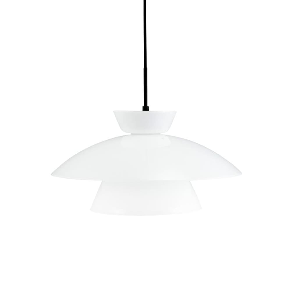 Dyberg Larsen Pendelleuchte aus Glas h 15 cm d 28 cm, weiß style modern - Glas