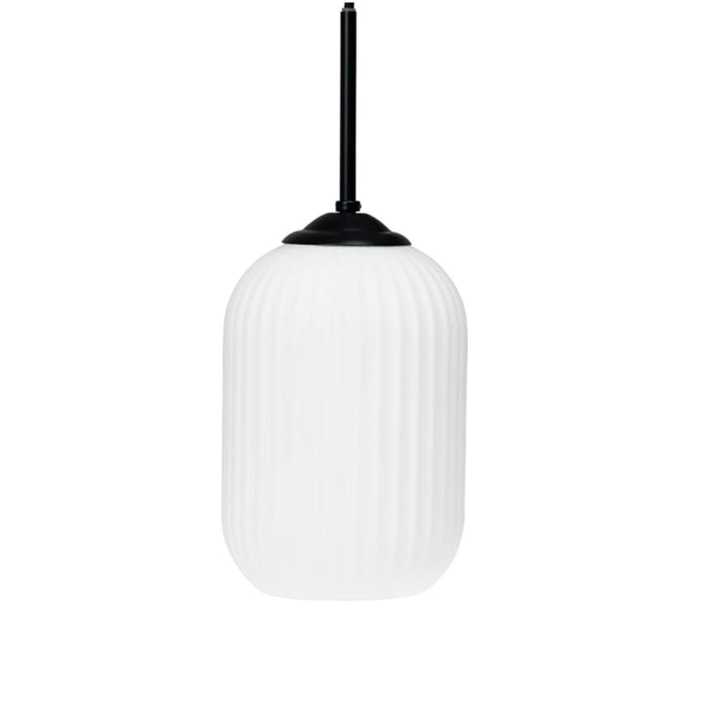 Dyberg Larsen Pendelleuchte aus Glas und Metall h 33 cm d 20 cm, mattschwarz style modern - Glas