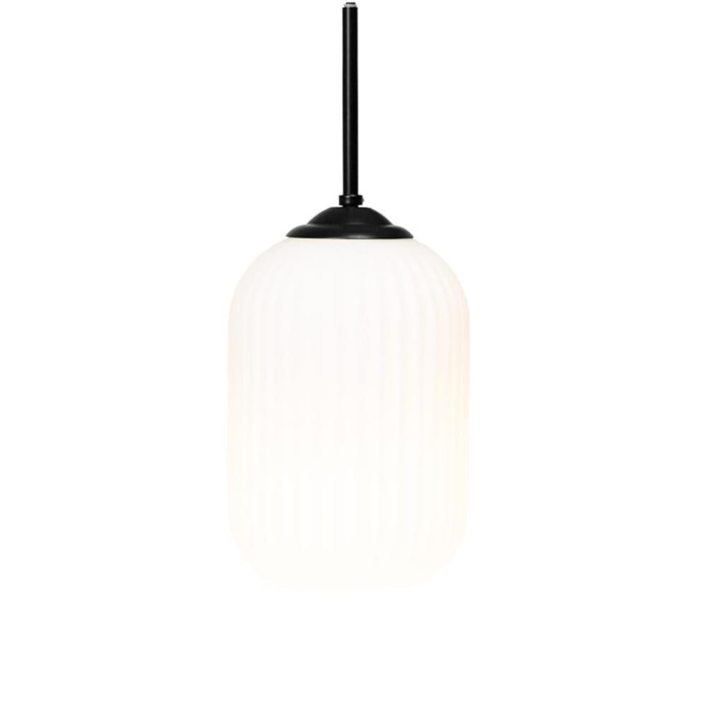 Suspension en verre et métal noir mat - Maisons du Monde