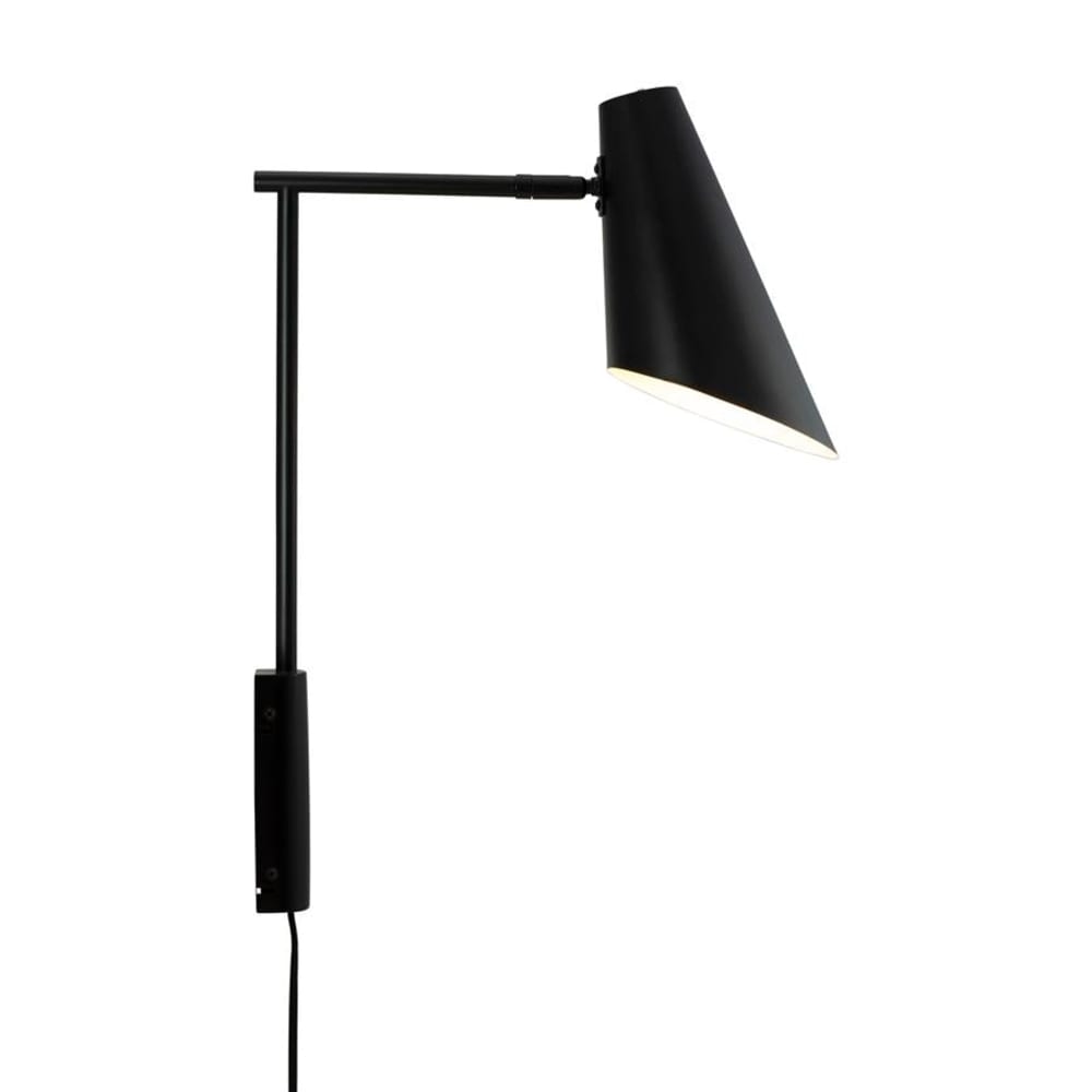 Wandleuchte aus Metall h 46 cm d 14,6 cm, mattschwarz - Maisons