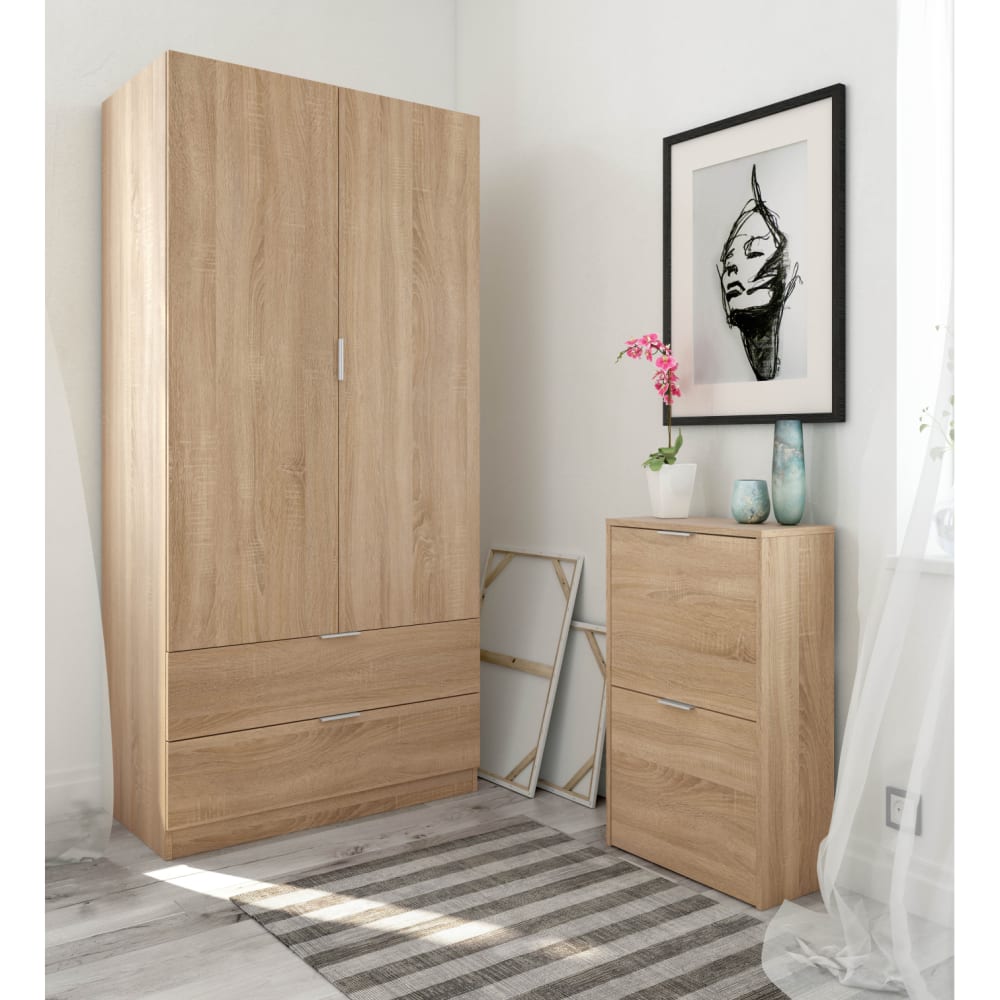 Armoire penderie l81 x h180cm - bois clair