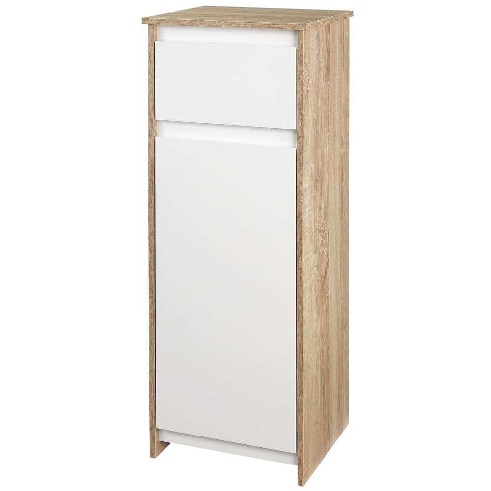 Armario para baño 32.6x30x90 cm madera natural, blanco