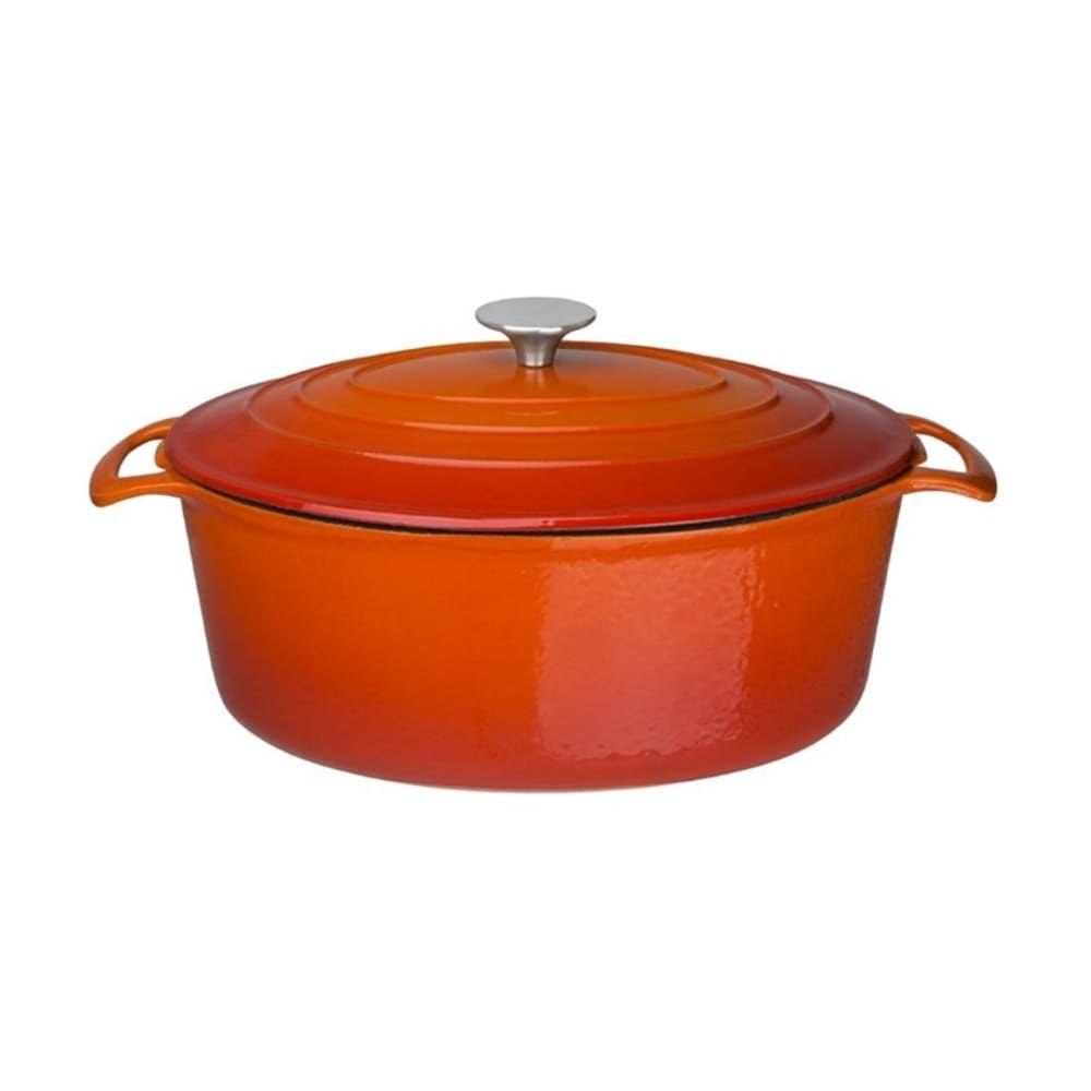 Grande cocotte en fonte ovale orange vogue 6 l