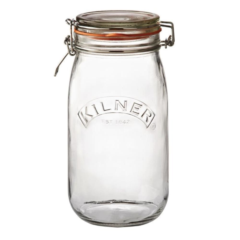 Kilner Bocal en verre pour conserves avec clip 1.5l style classique chic Transparent