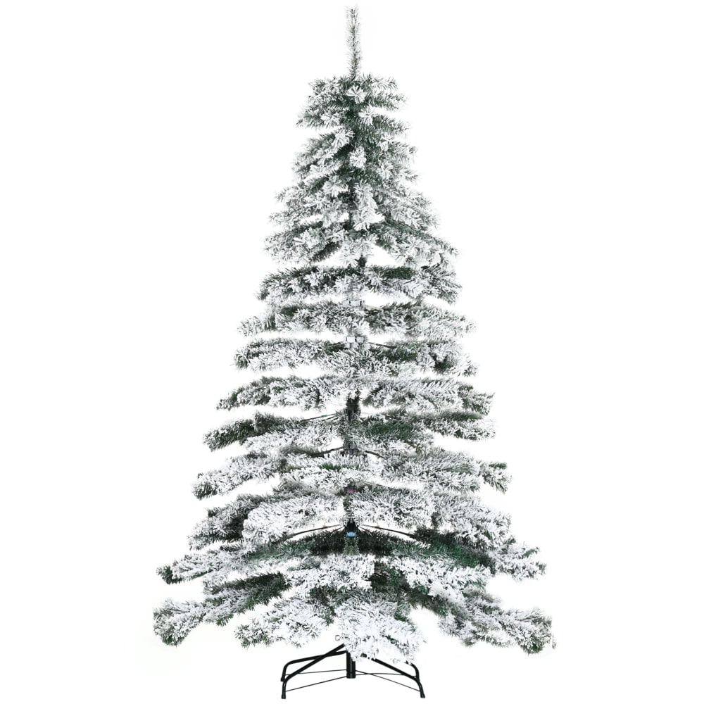 Árbol de navidad 140x140x225 cm verde y blanco