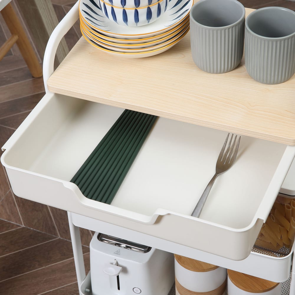 Carrito de cocina 43.9x30.5x75.6 cm blanco - Maisons du Monde