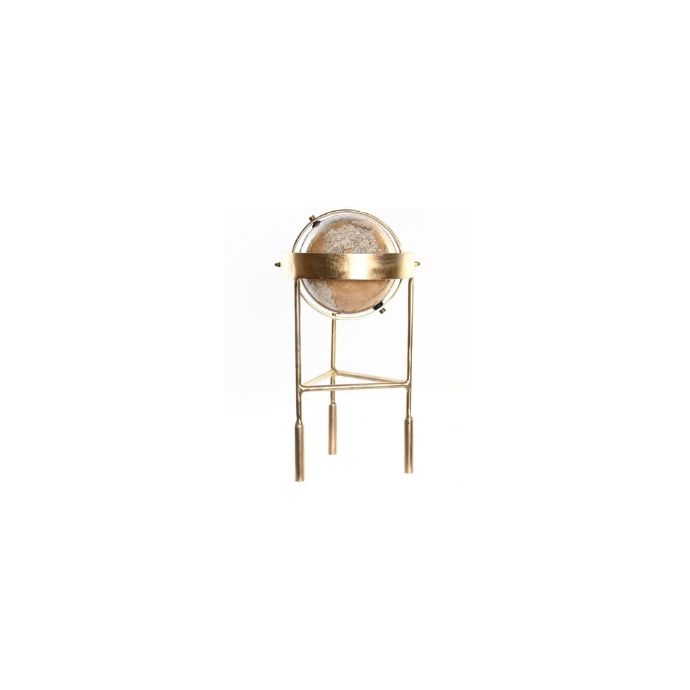 WADIGA Globe terrestre décoratif style ancien en métal doré. Dimensions: 25x22x43cm - Matière: Métal - Couleur: Doré