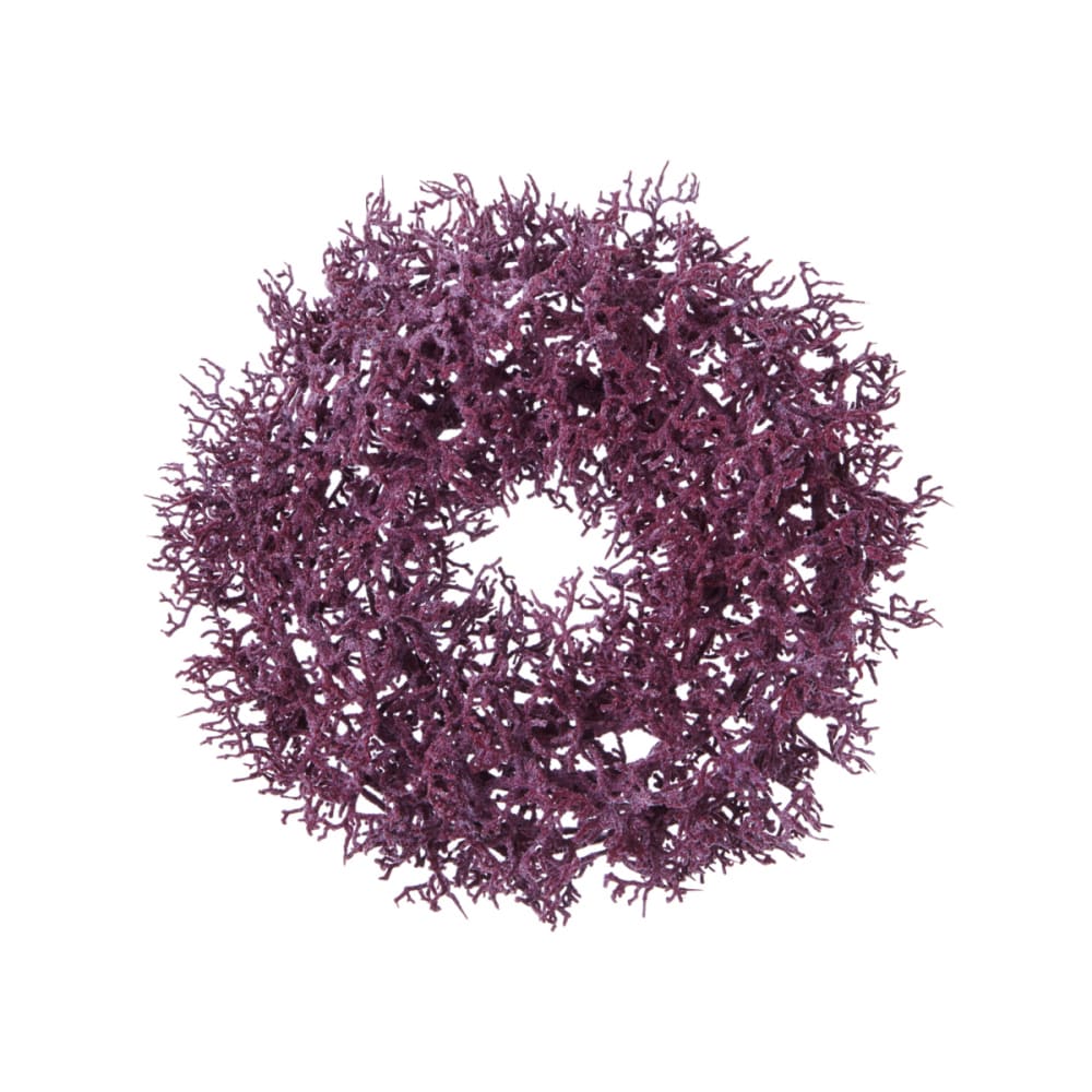 Corona de navidad decorativa de ramas artificiales violetas d30