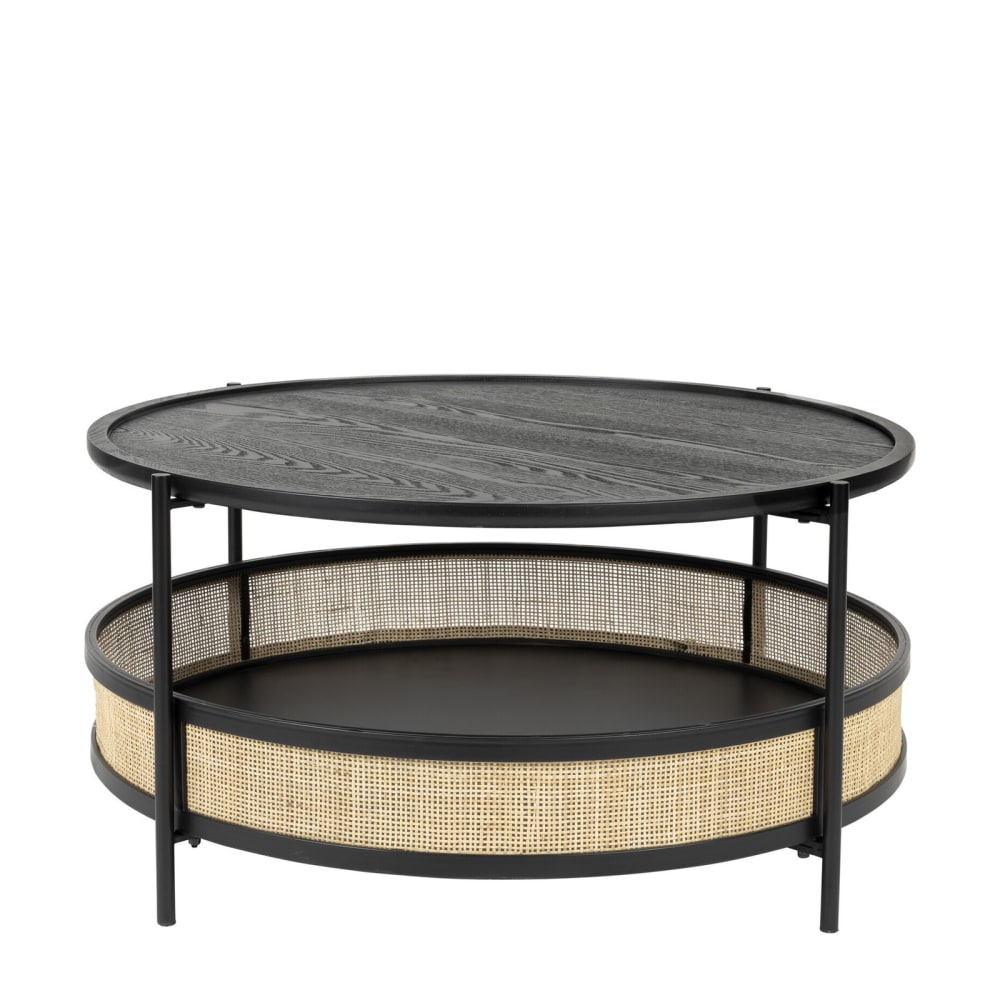 Table basse en rotin noir