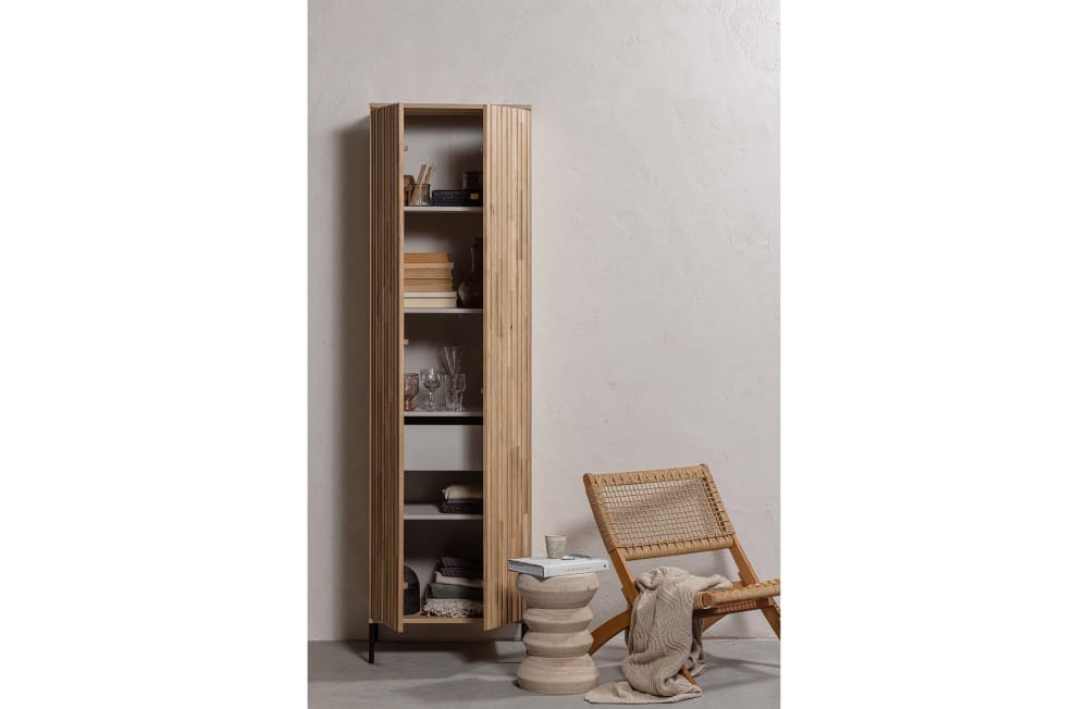 Armoire 2 portes avec tiroirs en bois de chêne beige - Maisons du Monde