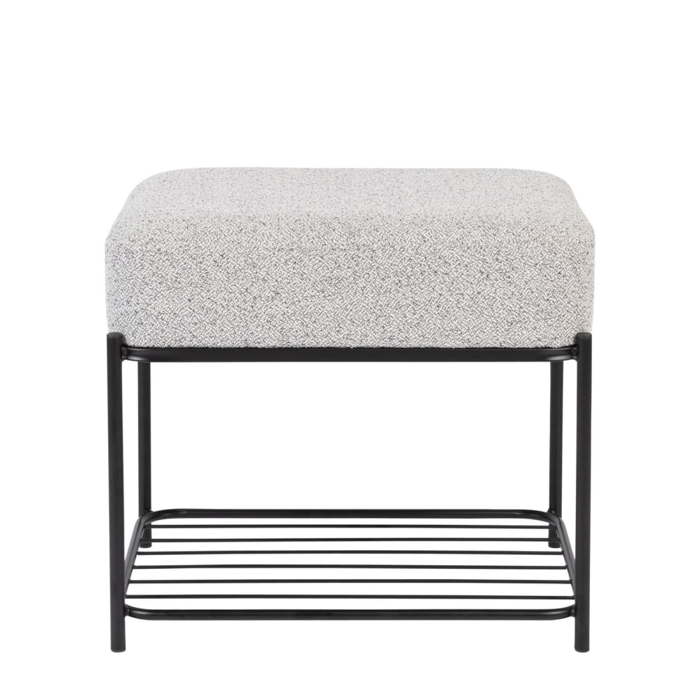 Tabouret rectangulaire en tissu gris Tabouret rectangulaire en tissu gris