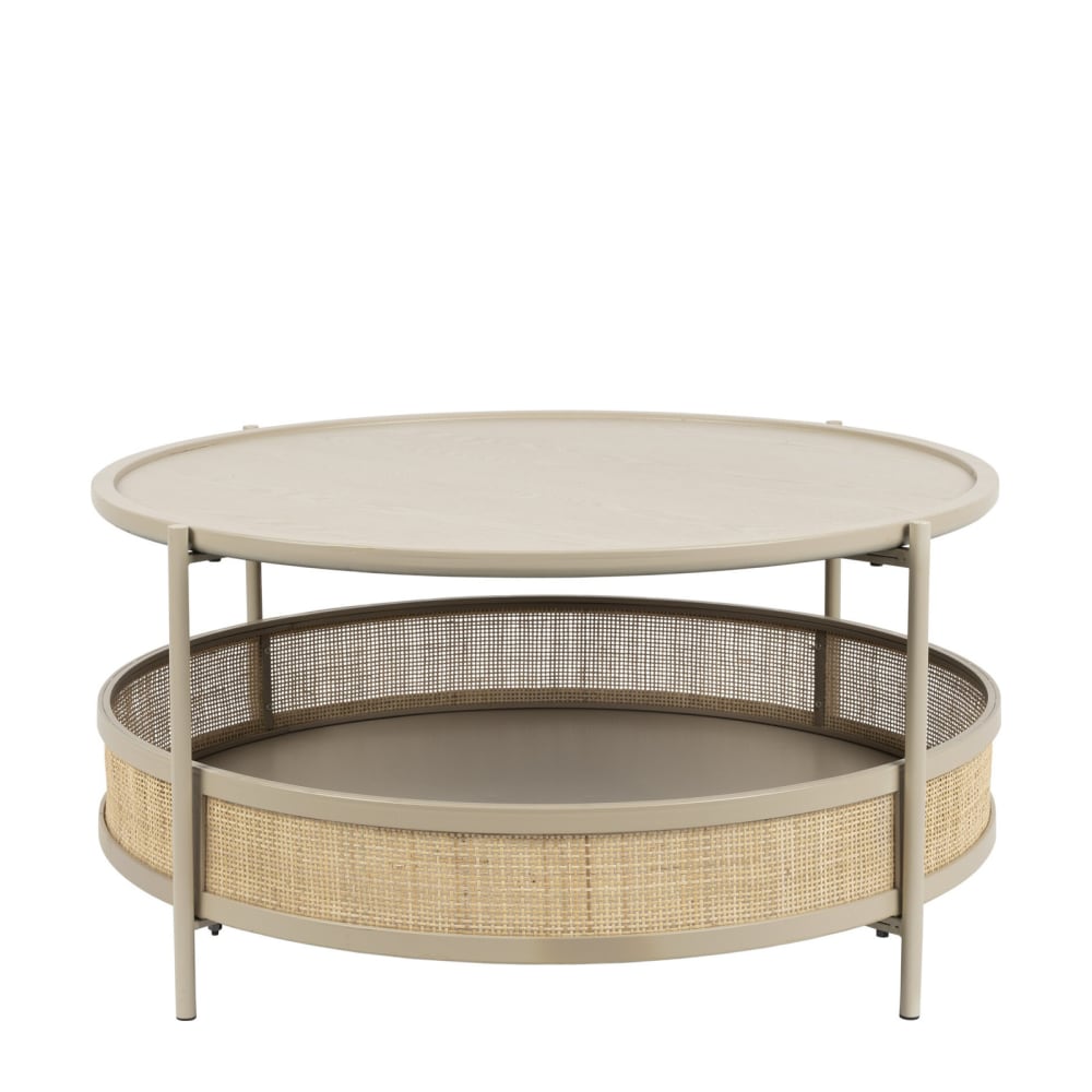 Table basse en rotin beige