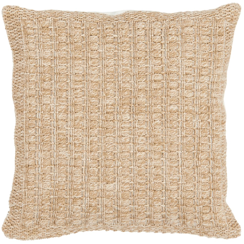 Housse de coussin aspect jute 50x50