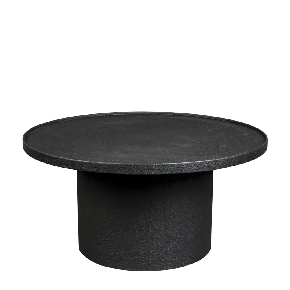 Dutchbone Table basse ronde en bois noir style contemporain Noir Bois - 70x36x70cm