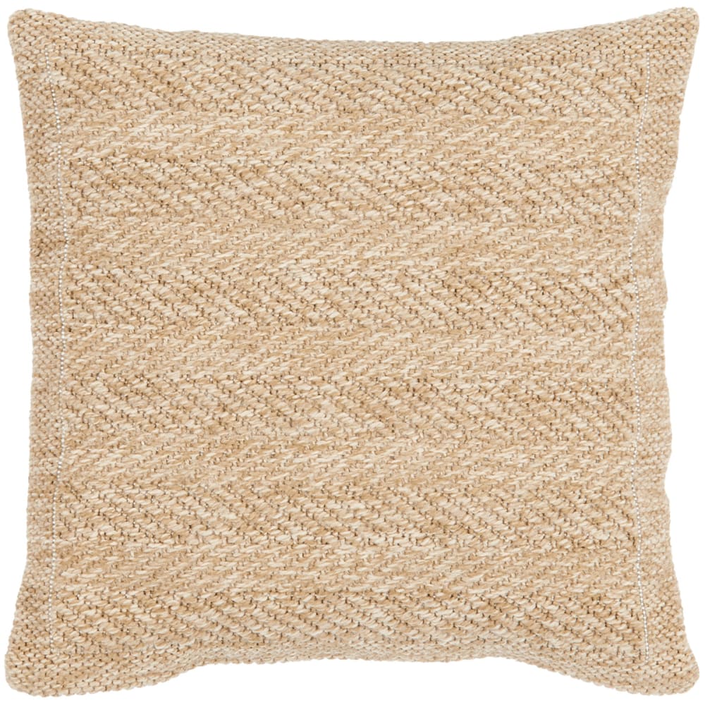 Housse de coussin motif chevron beige 50x50