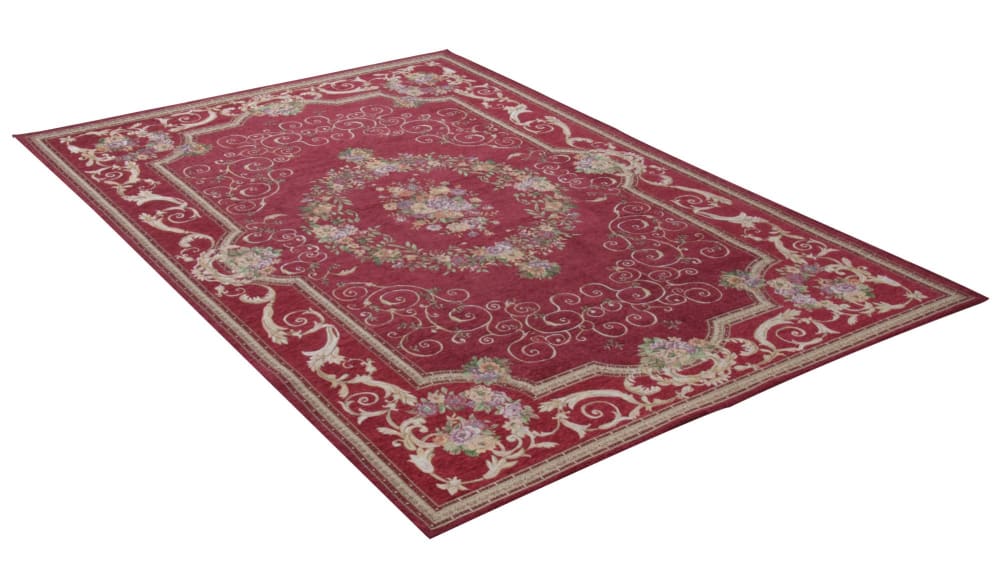 Tapis aubusson floral tissé plat - Rouge 70x120 cm — vue 4