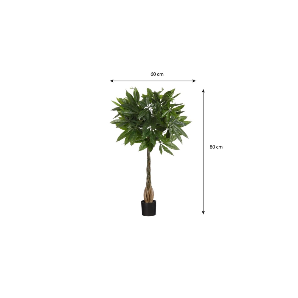 Pianta artificiale pachira verde h80xb60xl60cm - Mica
