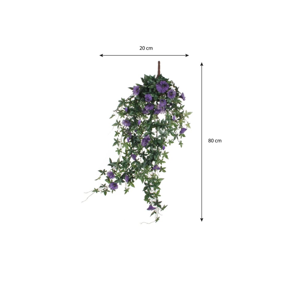 Pianta artificiale viola scuro h15xb20xl80cm - Mica Decorations