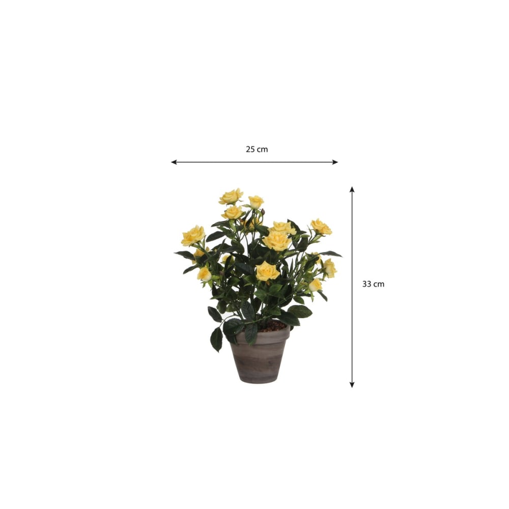 Planta artificial rosebush amarillo h33xb25xl25cm - Maisons du Monde