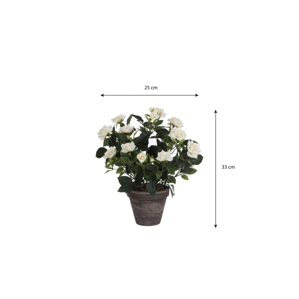 Planta artificial rosebush blanco h33xb25xl25cm - Maisons du Monde