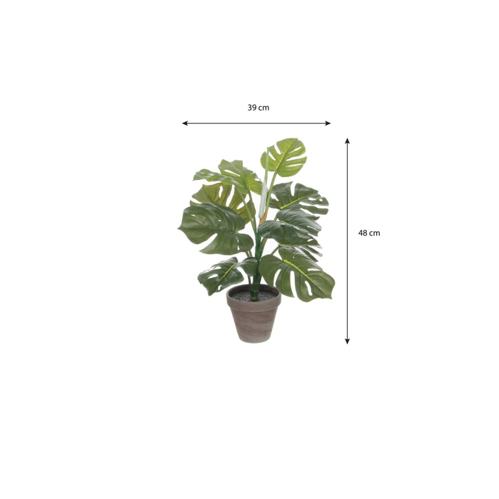 Pianta artificiale monstera verde h48xb39xl39cm - Mica