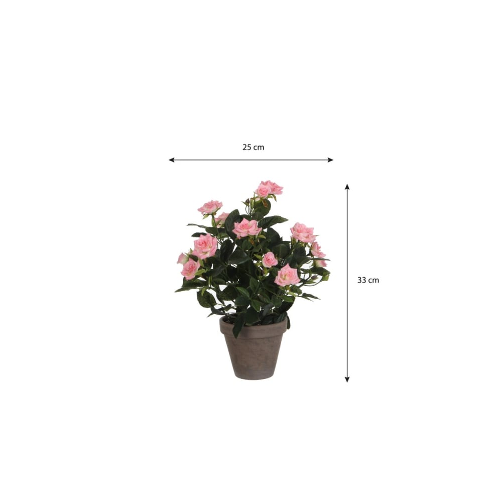 Pianta artificiale rosebush rosa h33xb25xl25cm - Mica