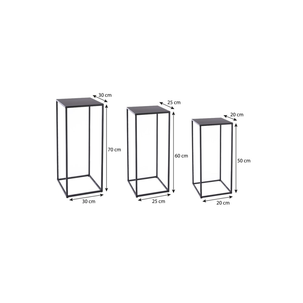 Tavolino laterale quinty nero  h70xb30xl30cm - Mica Decorations