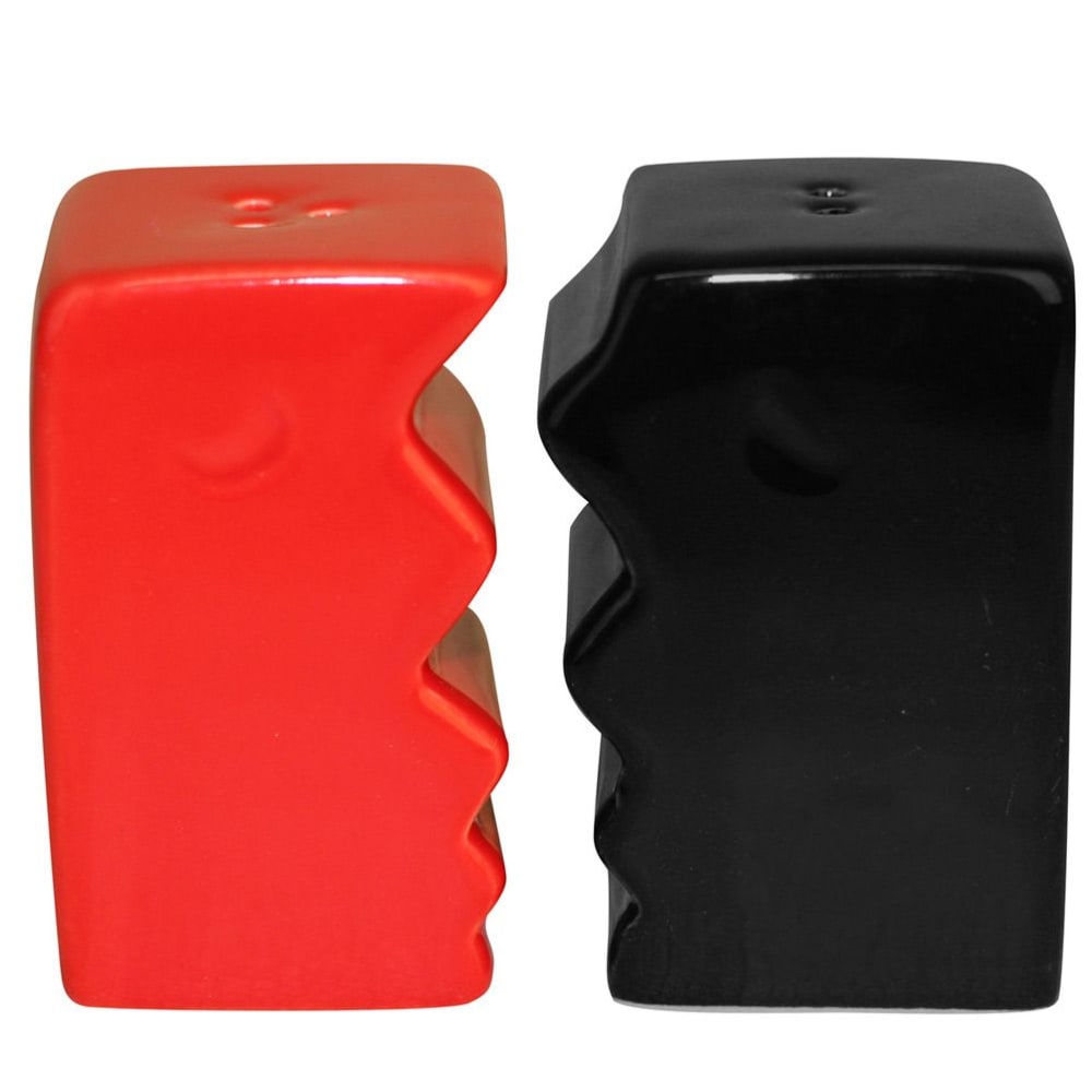 ENESCO Set sel et poivre visages Hauteur 6.5 cm - Largeur 4.5 cm - Profondeur 3.5 cm Céramique