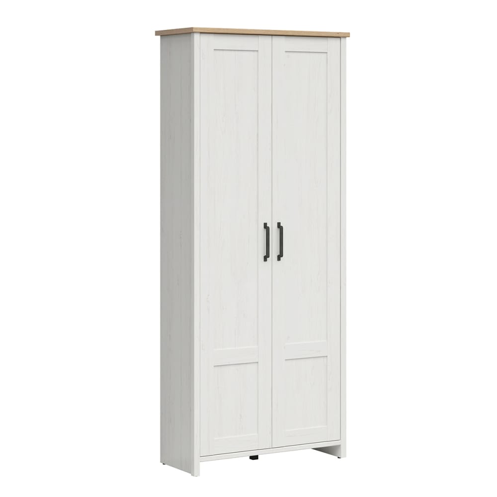 Petits meubles Armoire 2 portes panneaux mélaminés blanc Blanc Panneau De Particules - 85x201x37cm