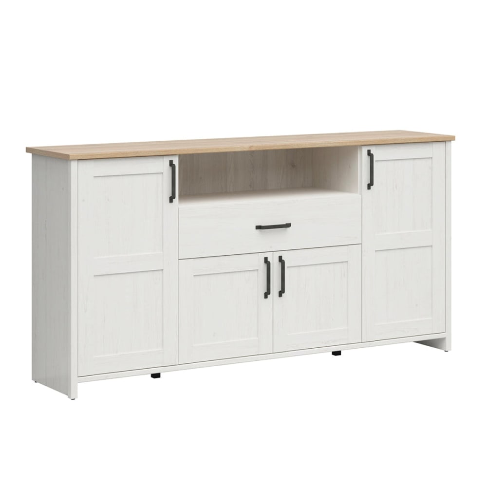 Petits meubles Buffet 4 portes 1 tiroir panneaux mélaminés blanc Blanc Panneau De Particules - 194x99x43cm