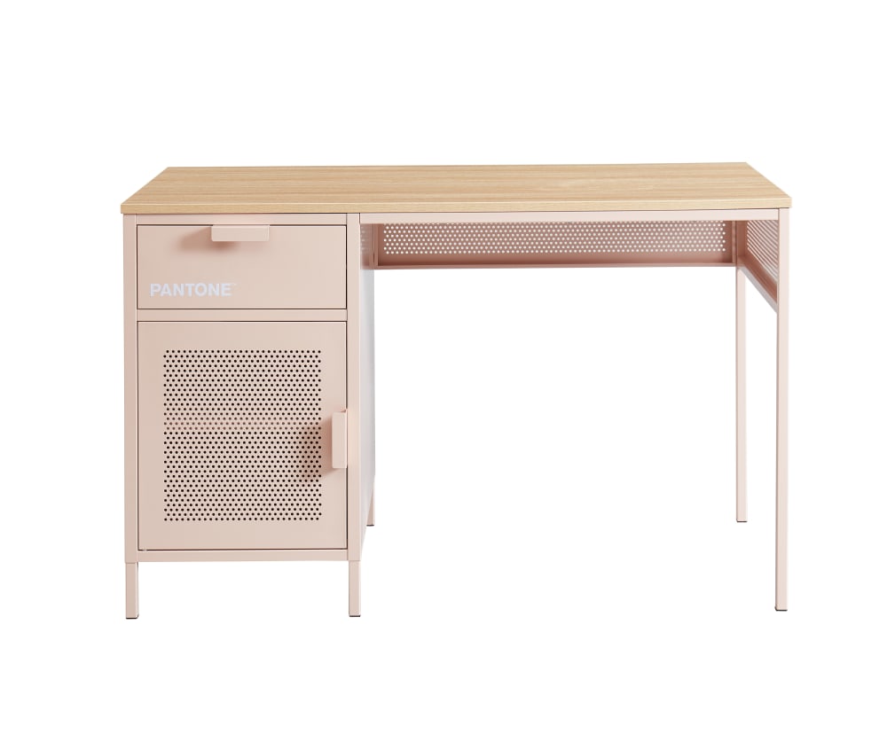 Bureau métal rose blush 120cm - Maisons du Monde