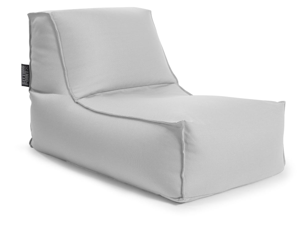 Pouf outdoor avec dossier gris perle 65x100x65