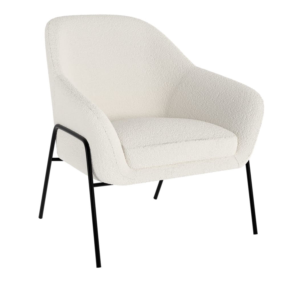 Sillón blanco efecto lana bouclé - Maisons du Monde