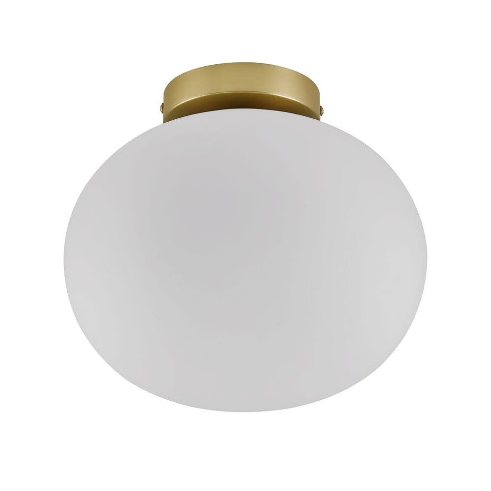 Plafón de techo elegante nórdico dorado con bola de cristal blanco