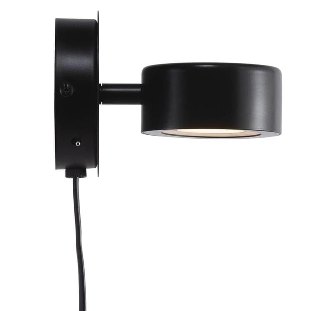 Aplique de pared moderno led negro con interruptor en la base