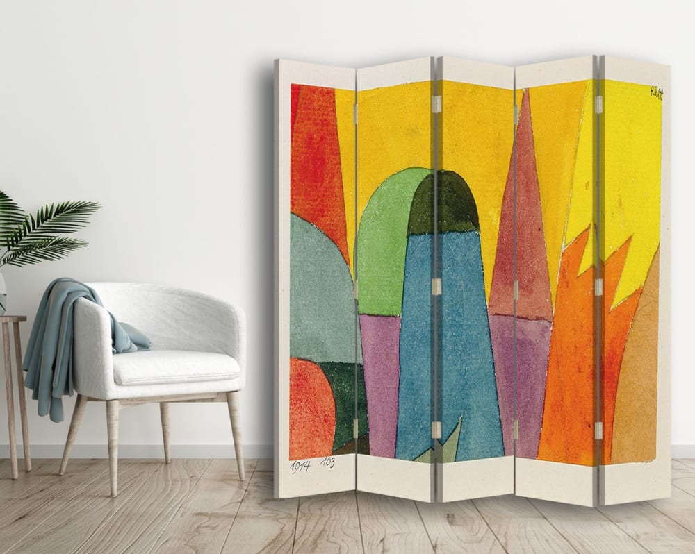 Paravent With The Mauve Triangle - Paul Klee cm 180x170 (5 volets)