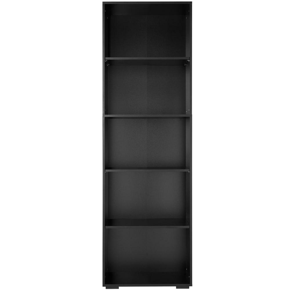 Bibliothèque 5 étagères effet bois noir