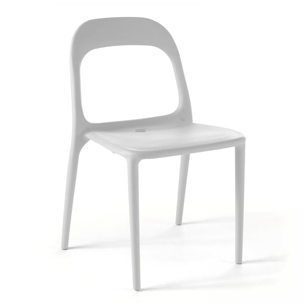 Lot de 4 chaises en plastique blanc