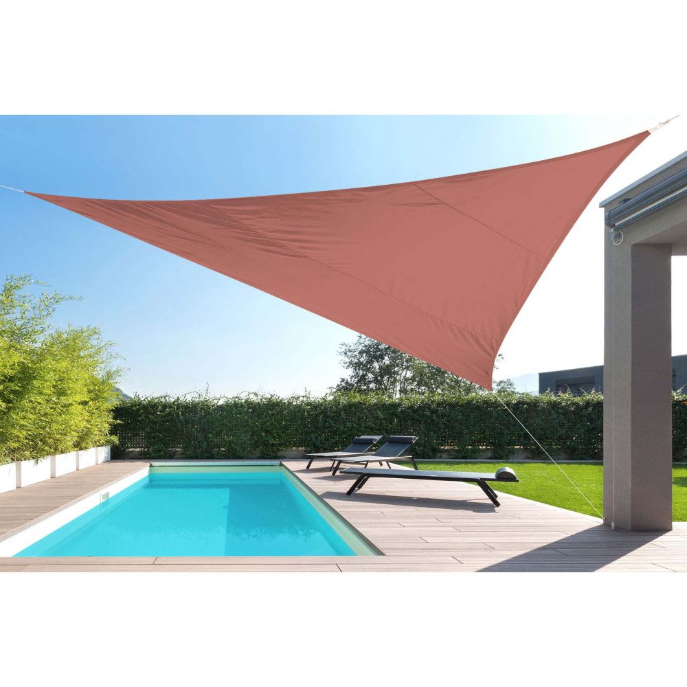 Toile d'ombrage triangulaire 5 mètres terracotta - Maisons du Monde