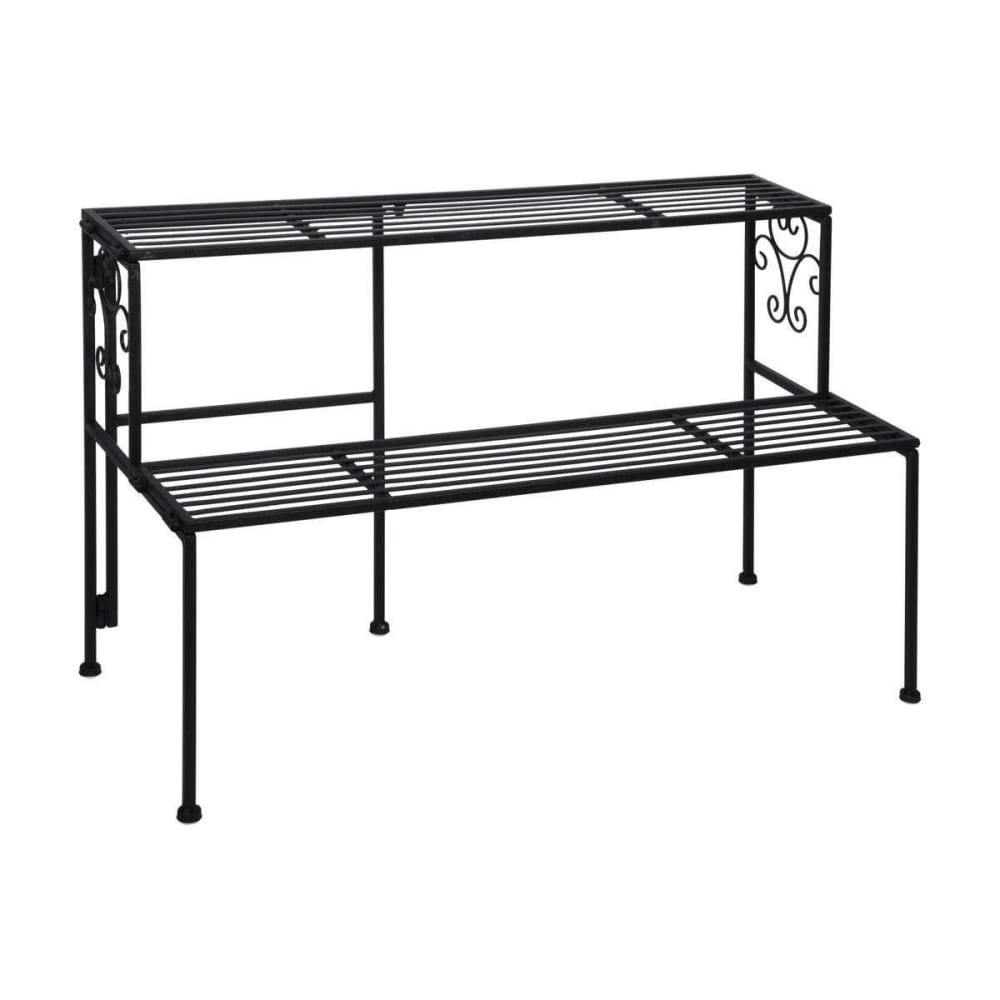 Etagère à plantes pliante en fer 2 niveaux Etagère à plantes pliante en fer 2 niveaux