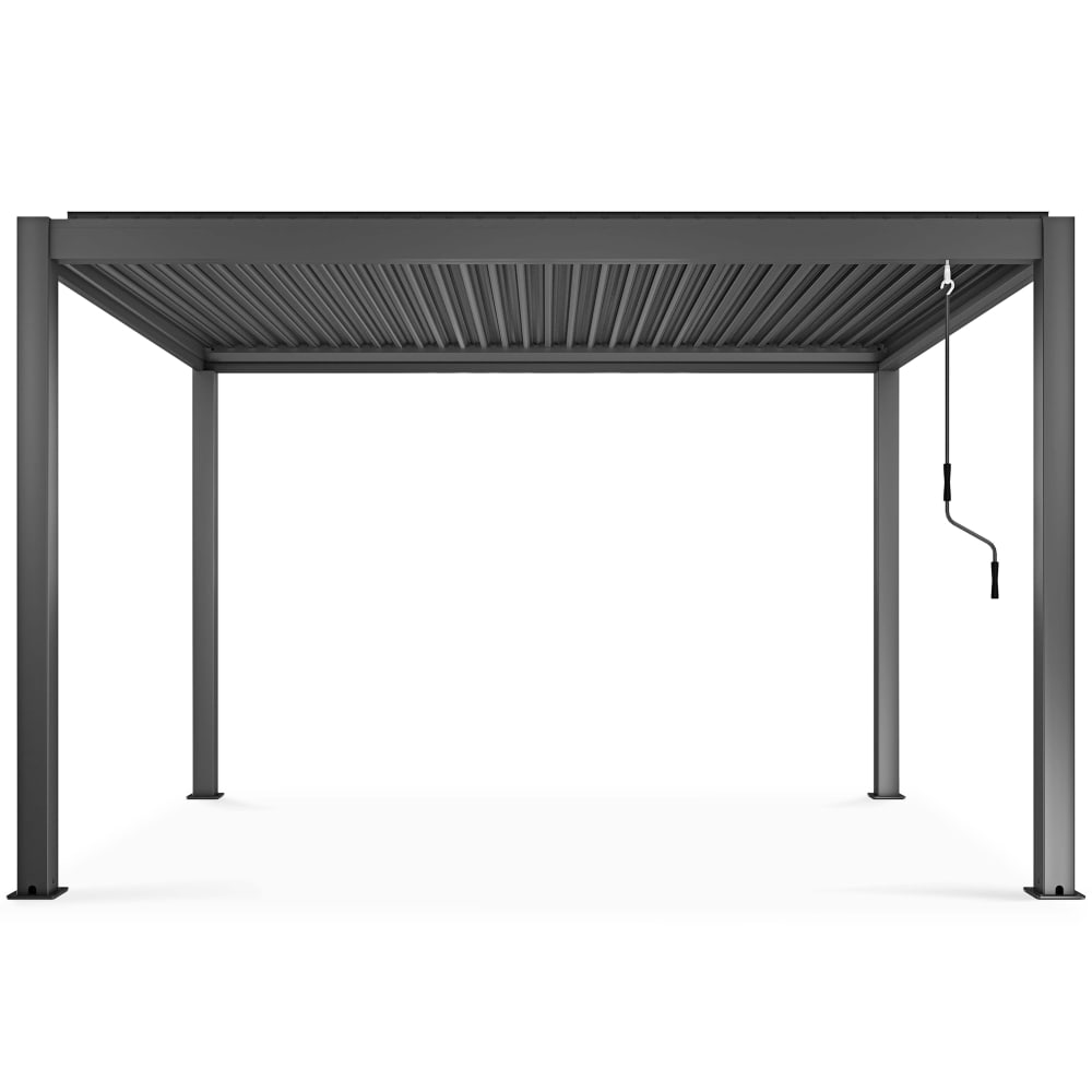 Pergola bioclimatique autoportée gris 3 x 4 x 2.57 m - Maisons du Monde