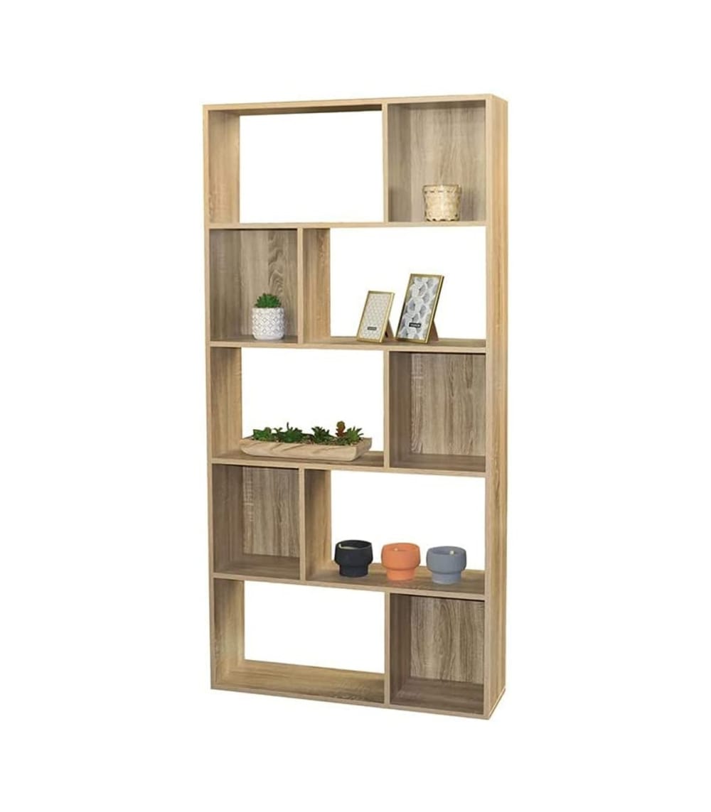 Bibliothèque 10 cases avec et sans fond, L83 x H173 cm