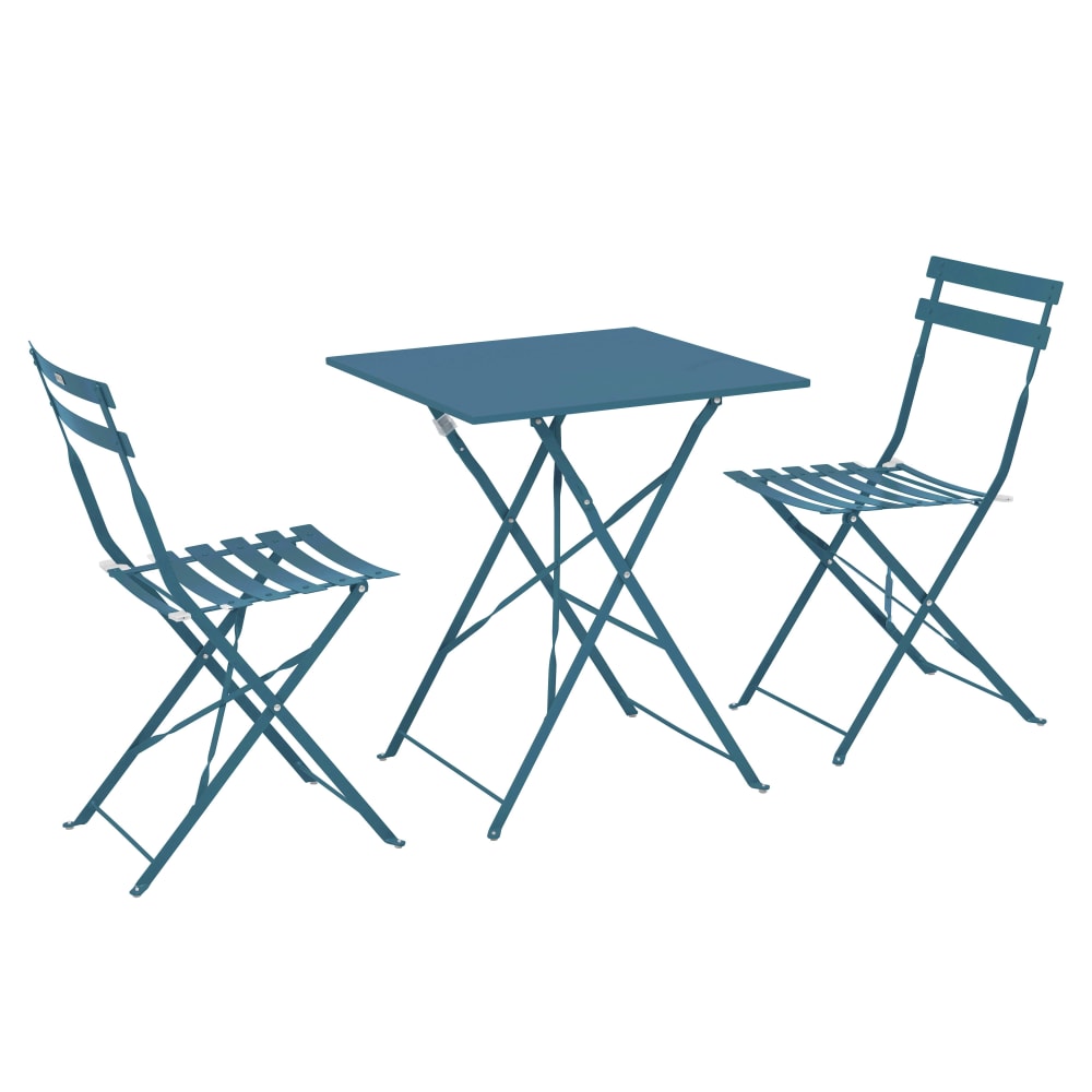 Table de jardin et 2 - acier chaises